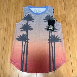 Chaser sunset palm tree tank top 🌅 NWT